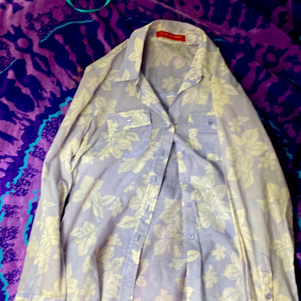Silk button down original vintage 100% silk